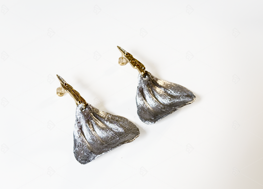 Aurora Hand crafted Petal derived Life symbol Sculpted Ceramic Metal Jewelry