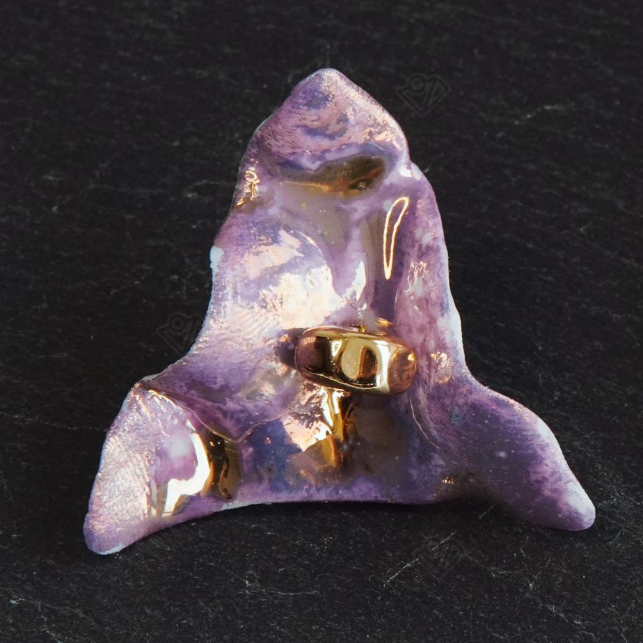 Sculptural Ceramic Stud Earrings with Gold Wash
