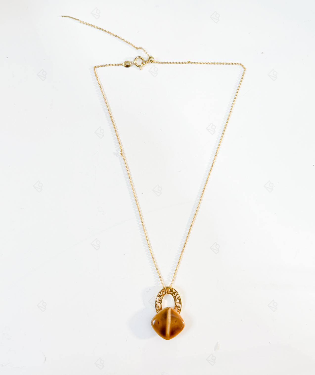 Dunhuang Rhombus Necklace Pendant with Dunhuang Volute and 3D Rhombus Ceramic