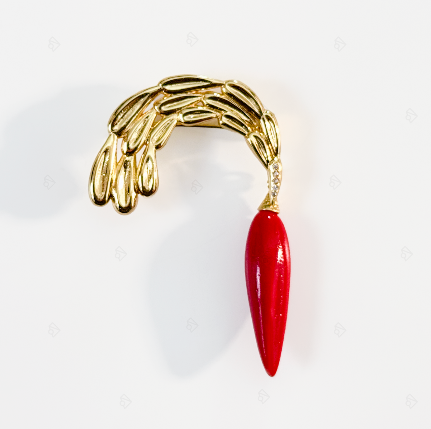 BLOOMARC Artistic Brooch with Ceramic Pendant Inspired by Sculptor's Work