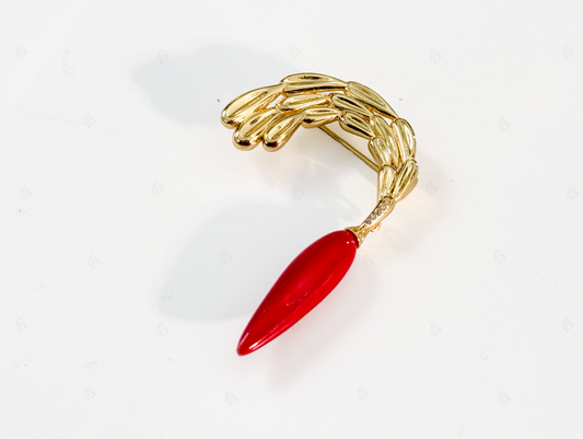 BLOOMARC Artistic Brooch with Ceramic Pendant Inspired by Sculptor's Work
