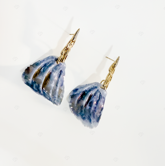 Luminary Handmade Petal Shaped Ceramic Jewelry with Metallic Rod Texture