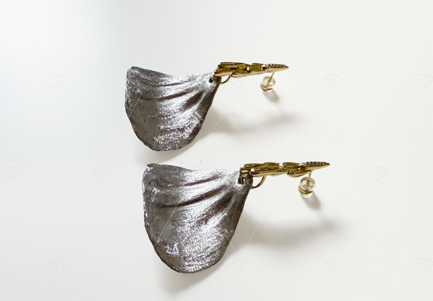 Aurora Hand crafted Petal derived Life symbol Sculpted Ceramic Metal Jewelry