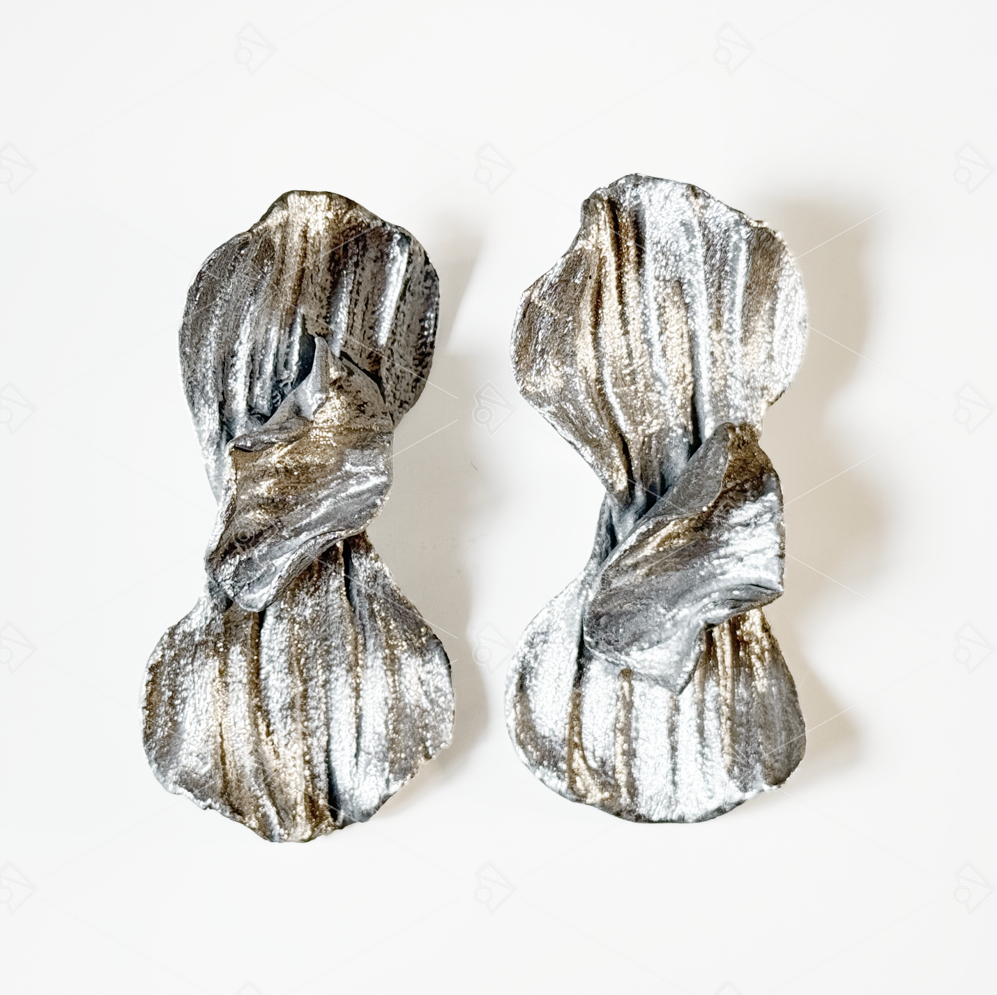 Whimsy Hand crafted Petal inspired Light weight Ceramic Metal Earrings